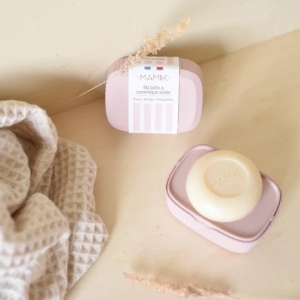salle d'ô - Boîte a savon - porte savon integré - rose poudré