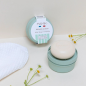 Round soap dish - integrated soap holder - lime green