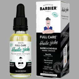 salle d'ô - Huile sèche bio pour barbe et cheveux - 30ml - Black edition