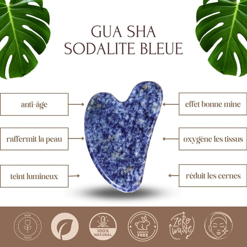 Blue Sodalite Stone Gua Sha - Stimulates Circulation
