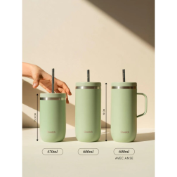salle d'ô - Cold cup isotherme inox - Matt - Vert tilleul - 470ml