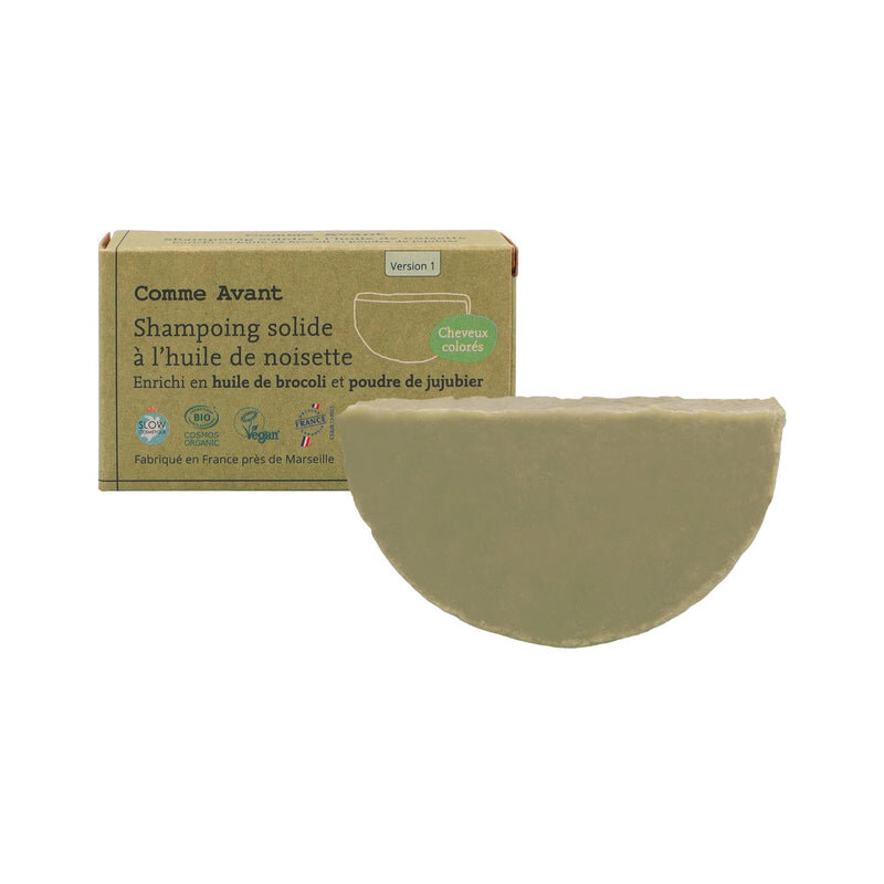 Solid shampoo for colored, curly hair - broccoli oil - 70g