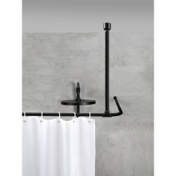 salle d'ô - Support barre de douche noir 57 cm