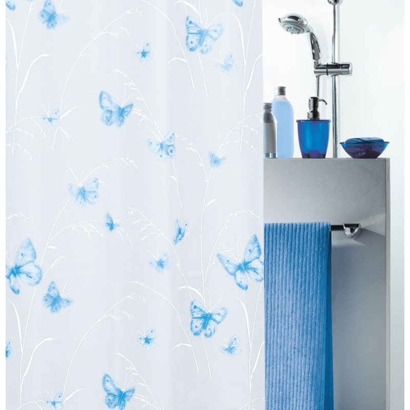 Rideaux PVC/PEVA 180x200cm BUTTERFLY TAUBENBLAU