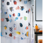 Cortinas de PVC/PEVA de 180x200cm con estampado de peces multicolor.
