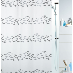 salle d'ô - Rideaux PVC/PEVA 180x200cm SHORE SILVER