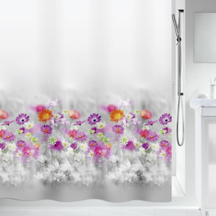 salle d'ô - Rideaux textile 180x200cm ABELLA  GREY-PINK