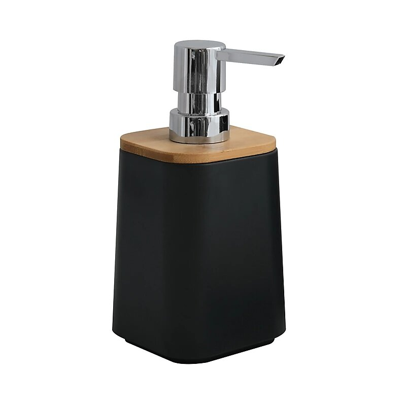 Dispenser di sapone Kamla - nero e bambù Dispenser di sapone Kamla - nero e bambù