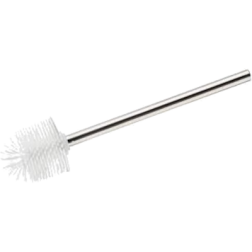 salle d'ô - Brosse de rechange silicone avec manche acier inox 7.5cm Blanc