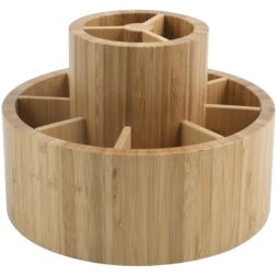salle d'ô - Boite de rangement rotative en bambou - Isalys