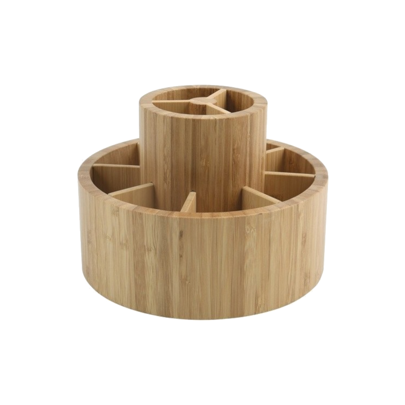 Boite de rangement rotative en bambou - Isalys