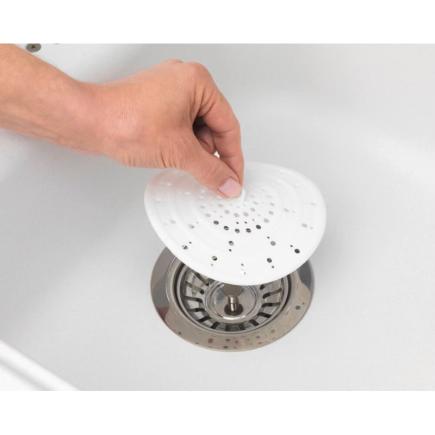 salle d'ô - Tamis d'évier silicone pour la cuisine - blanc