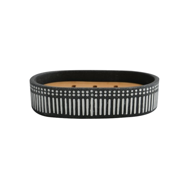 Porte savon Yuma - noir gris et blanc