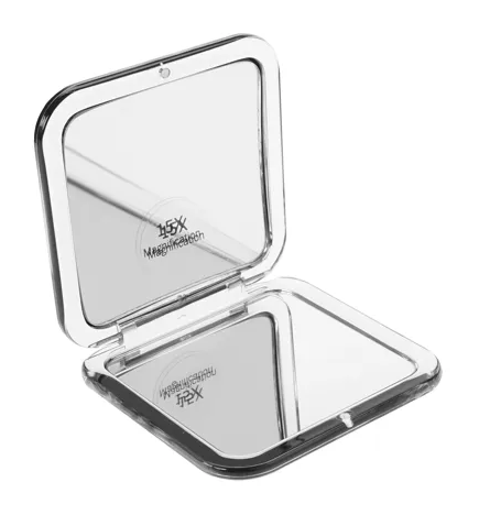 8.5cm square mirror - x1 and x15 - Black version
