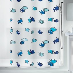 Tenda da doccia in PEVA - Blu Hugo - 180x200 cm