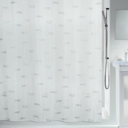 Fabric shower curtain - Kos silver - 180x200cm