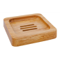 Square bamboo soap dish