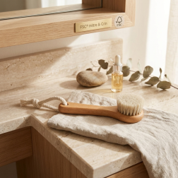 salle d'ô - Brosse visage FSC - Hêtre, Crin de cheval