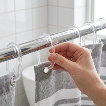 Lot de 12 Anneaux Rideau de Douche C-MINOR Transparents