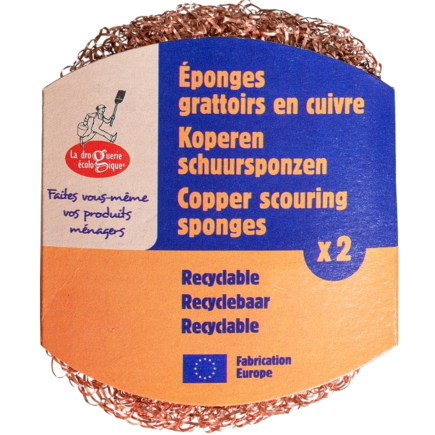 Salle d'ô - Lot de 2 éponges grattoir en cuivre - 20g