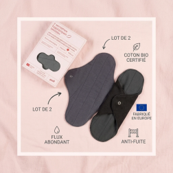 Salle d'ô - Lot 2 serviettes hygiéniques lavables - abondant