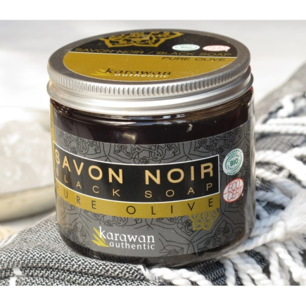 Karawan Biologische Zwarte Zeep met Pure Olijven 200 g | Salle d'ô