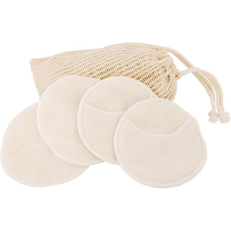 Bamboo makeup remover pads (4 pcs) + Mesh bag