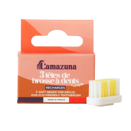 Recambio de 3 cabezales de cepillo de dientes suave Lamazuna - Salle d'ô