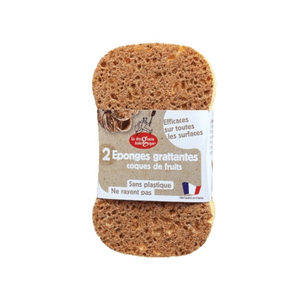 salle d'ô - Lot de 2 éponges grattantes coques de fruits