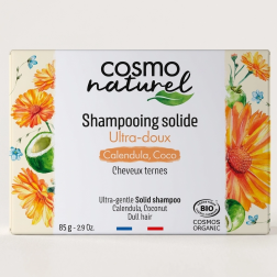 Ultra-gentle solid shampoo with organic calendula - 85g - Cosmo Natural