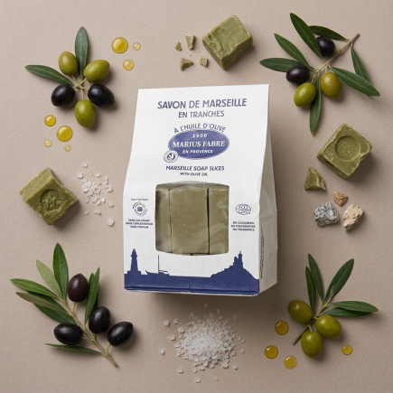 Sapone di Marsiglia verde grezzo 5x200g Marius Fabre | Salle d'ô