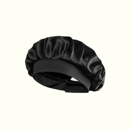 Bonnet de Nuit en Pure Soie Noir | Soie de Mûrier - Salle d'ô