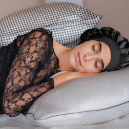 Bonnet de nuit Pure Soie (Noir)