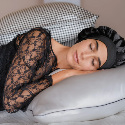 Bonnet de nuit Pure Soie (Noir)