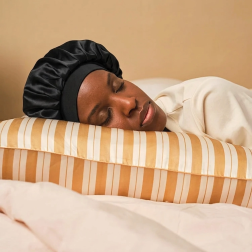 Cuffia da notte in pura seta nera | Seta di gelso - Salle d'ô