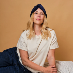 Turban Pure Soie (Bleu nuit)