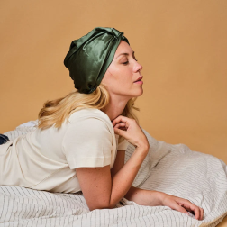 Sage Green Pure Silk Turban – Hair Protection | Salle d’ô