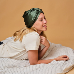 Sage Green Pure Silk Turban – Hair Protection | Salle d’ô