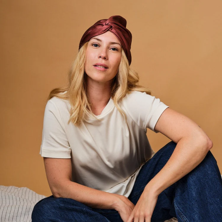Turban Pure Soie (Lie de Vin)