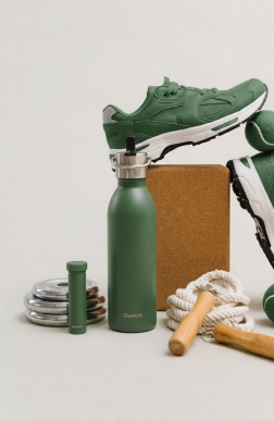 600ml Qwetch Khaki Insulated Bottle with Sports Cap - Salle d'ô