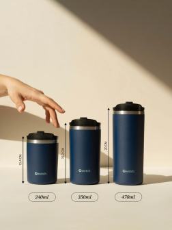 Travel Mug Isotherme Inox 470ml Vert Tilleul Qwetch | Salle d'ô