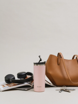 Travel Mug Isotherme Inox Rose 470ml Qwetch | Salle d'ô
