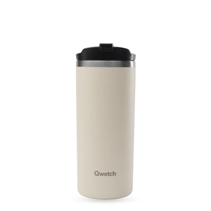 Taza de viaje isotérmica color arena de 470 ml de Qwetch - Salle d'ô