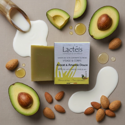 Savon 40% Lait d'Ânesse BIO Avocat & Amande Douce 90g | Salle d'ô