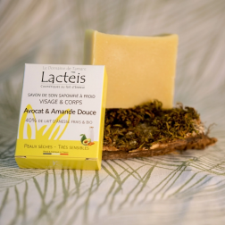 Savon 40% Lait d'Ânesse BIO Avocat & Amande Douce 90g | Salle d'ô