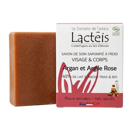 Soap with 40% Donkey Milk - Argan/Pink Clay - 90g