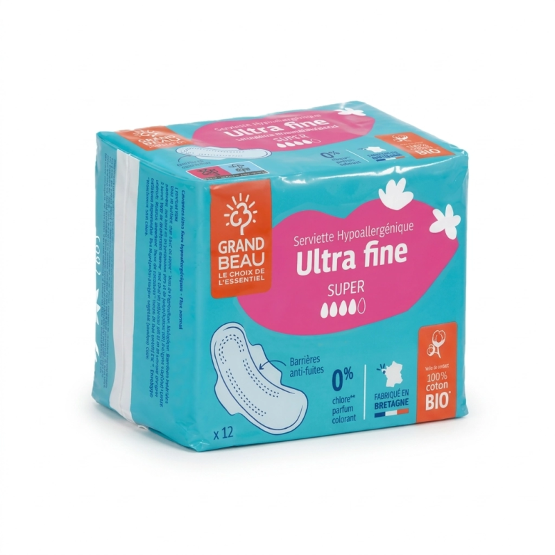 Lot 12 serviettes ultra super - OEKO-TEX