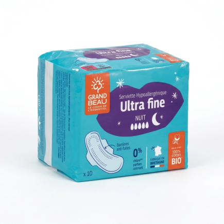 Set of 10 OEKO-TEX Certified Ultra Night Washable Sanitary Pads | Salle d’ô