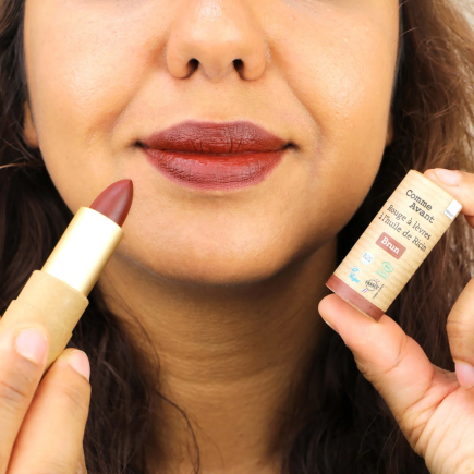 Barra de labios con aceite de ricino - Marrón