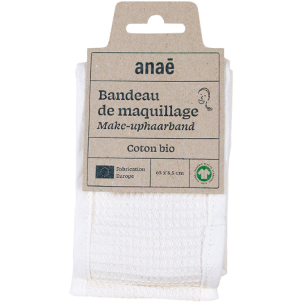 salle d'ô - Bandeau de maquillage 100% coton bio, 65x8,5cm